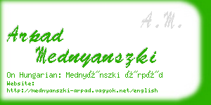 arpad mednyanszki business card